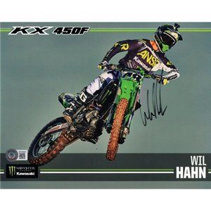 Wil Hahn Signed Motocross 8x10 Photo Beckett Moto-X Supercross Will Autograph